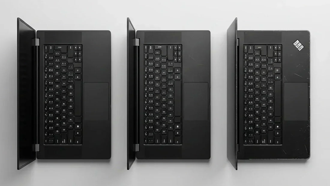 Comparativa visual de los grados A, B y C en computadores reacondicionados