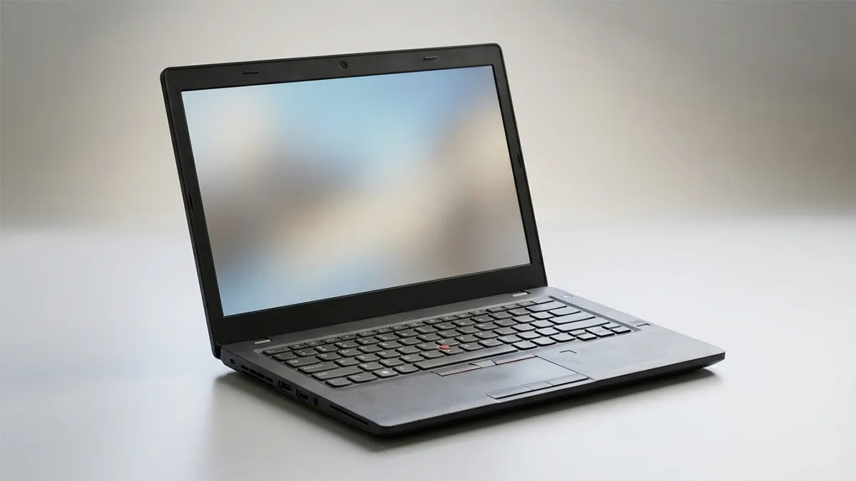      Computador portátil reacondicionado moderno y en perfecto estado listo para uso profesional